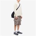 Nigel Cabourn Men's 4 Tool Short in Stone Check