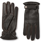 Dunhill - Cashmere-Lined Leather Gloves - Brown