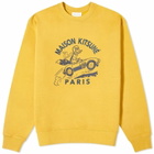 Maison Kitsuné Men's Racing Fox Comfort Crew Sweat in French Mustard