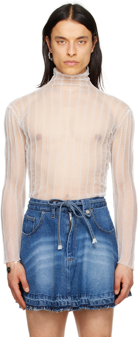 EGONlab White Transparent Turtleneck