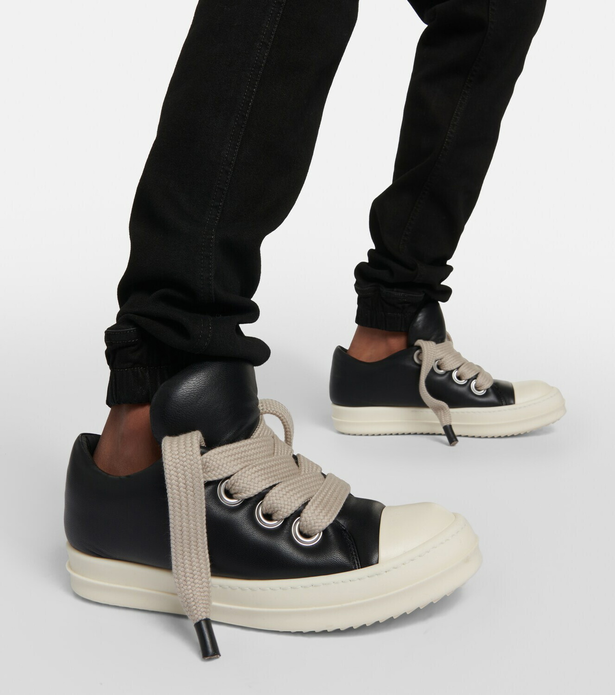 Rick Owens Women's Jumbo Lace Padded Sneakers in Black Rick Owens