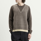 Maison Margiela Men's Fused Knit Sweater in Mud/Ecru
