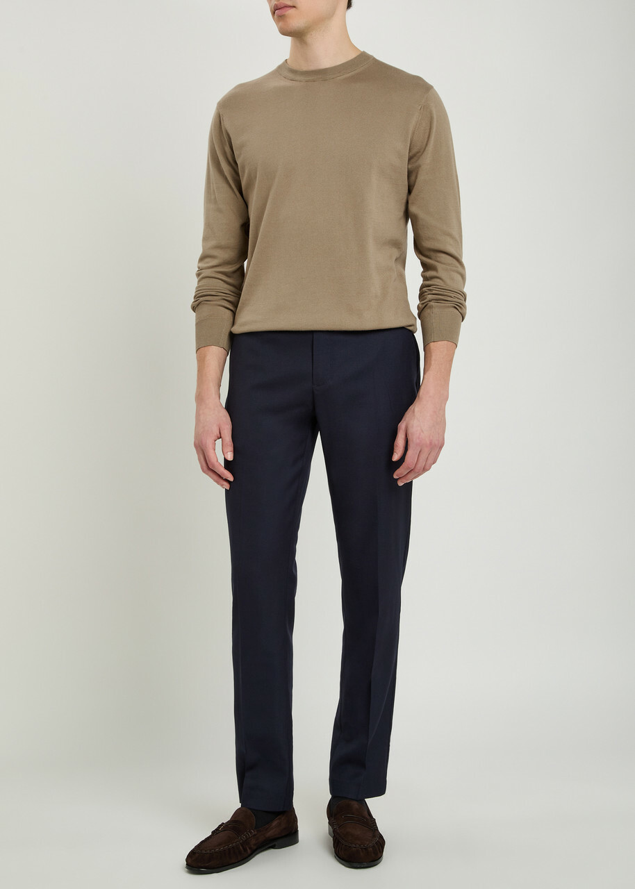 Sunspel Cotton Jumper Light Brown