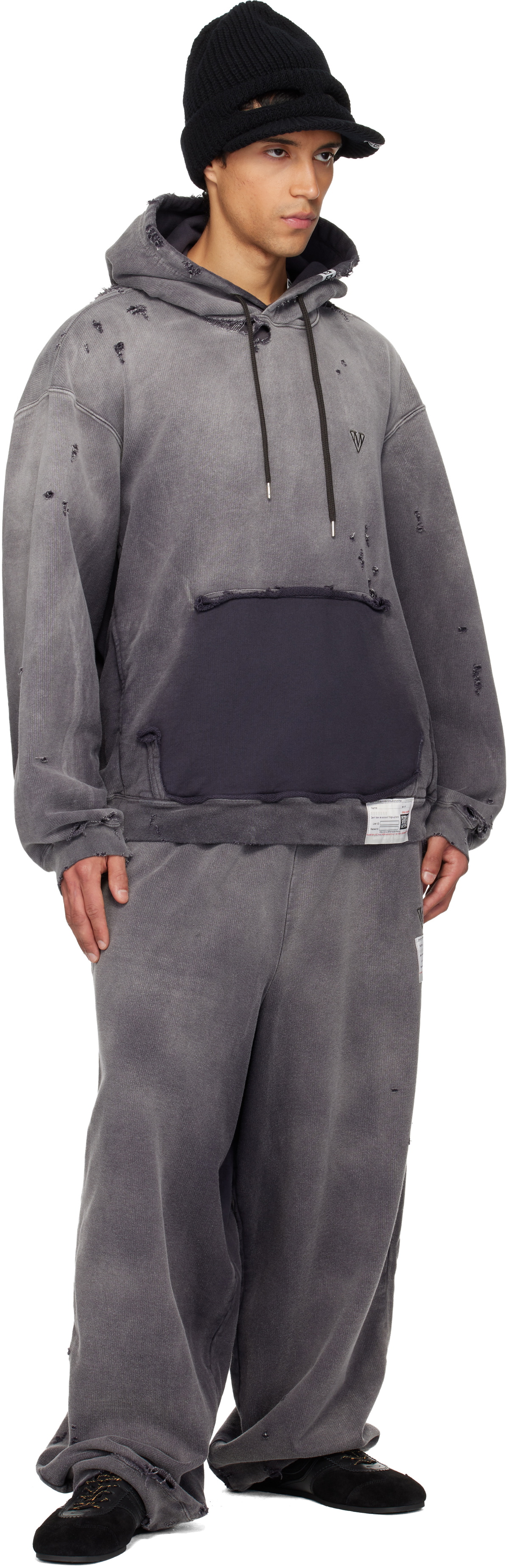 Maison MIHARA YASUHIRO Black Sun Faded Like Sweatpants