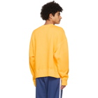 Palm Angels Yellow Vintage Curved Logo Sweatshirt