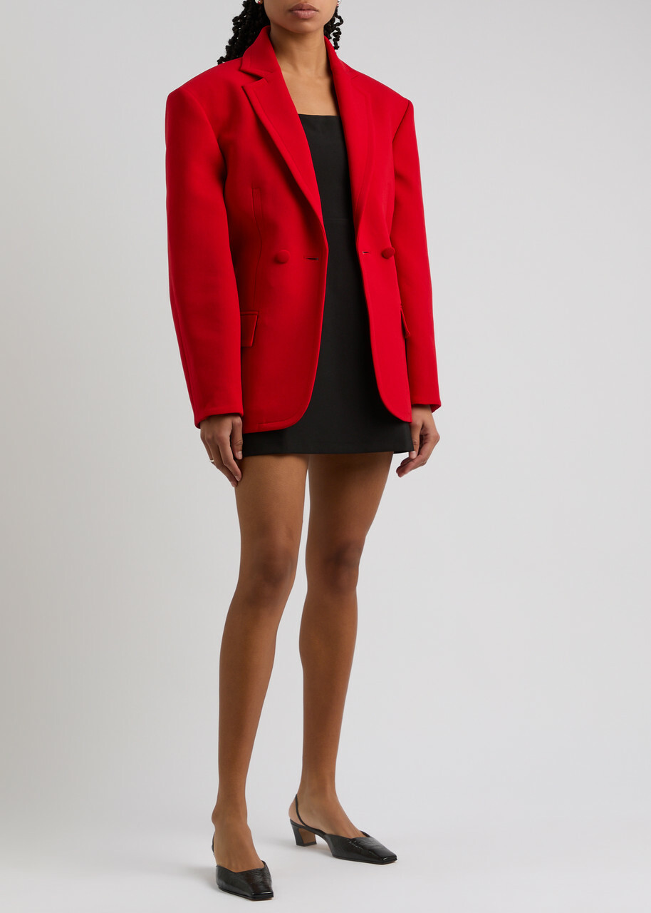 Magda Butrym Double-breasted Stretch-wool Blazer Red Magda