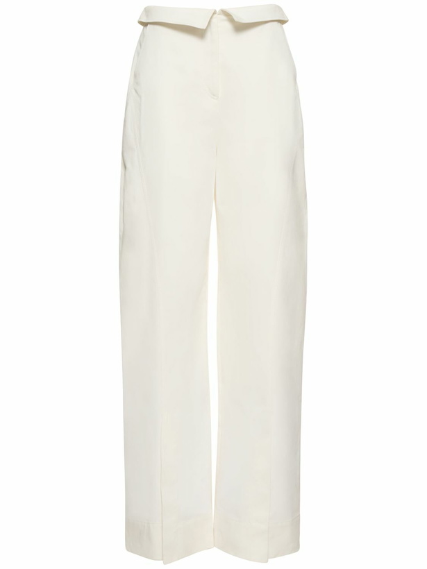 Photo: ALBERTA FERRETTI Split Cotton Gabardine Wide Pants