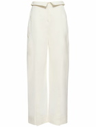 ALBERTA FERRETTI Split Cotton Gabardine Wide Pants