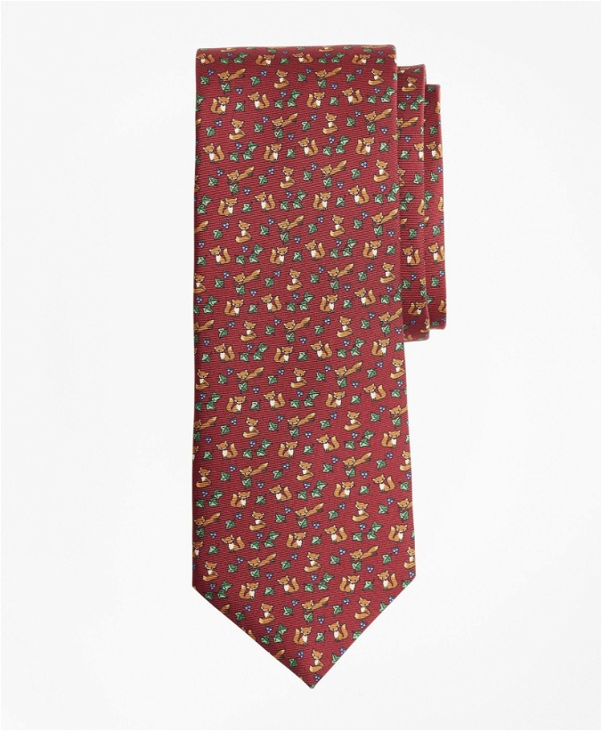 Photo: Brooks Brothers Men's Fox Print Tie | Wine
