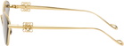 LOEWE Gold Anagram Hexagonal Sunglasses
