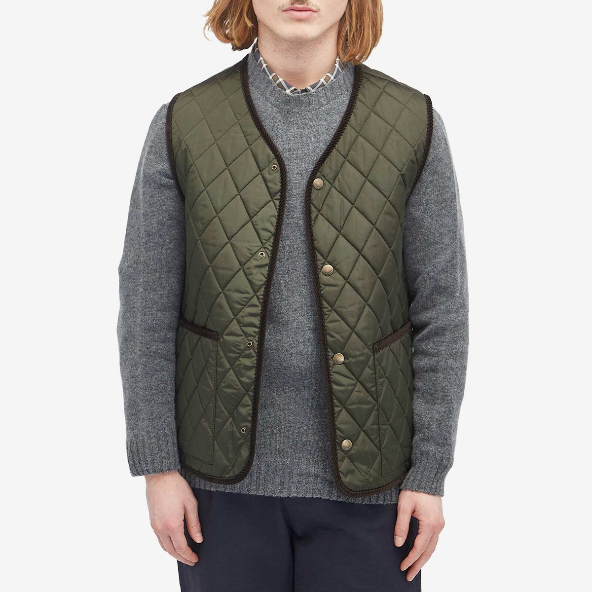 Burberry Men's Quilted Gilet in Shale