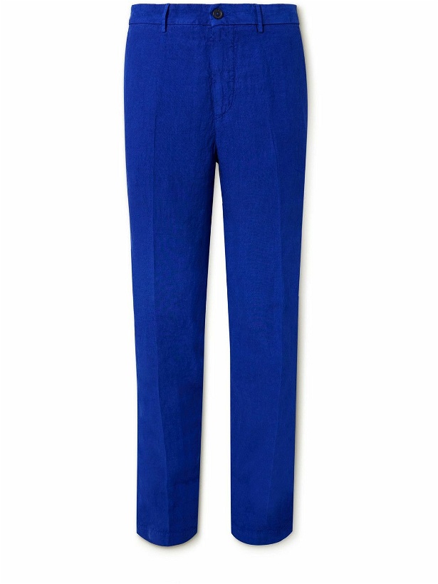 Photo: 120% - Slim-Fit Tapered Linen Trousers - Blue
