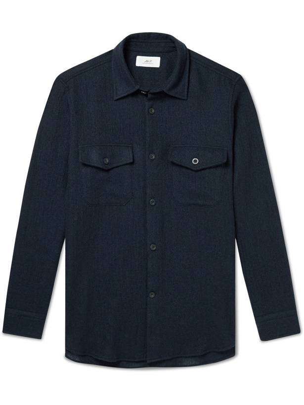 Photo: Mr P. - Textured Virgin Wool Shirt - Blue