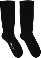 Rick Owens Black Logo Socks
