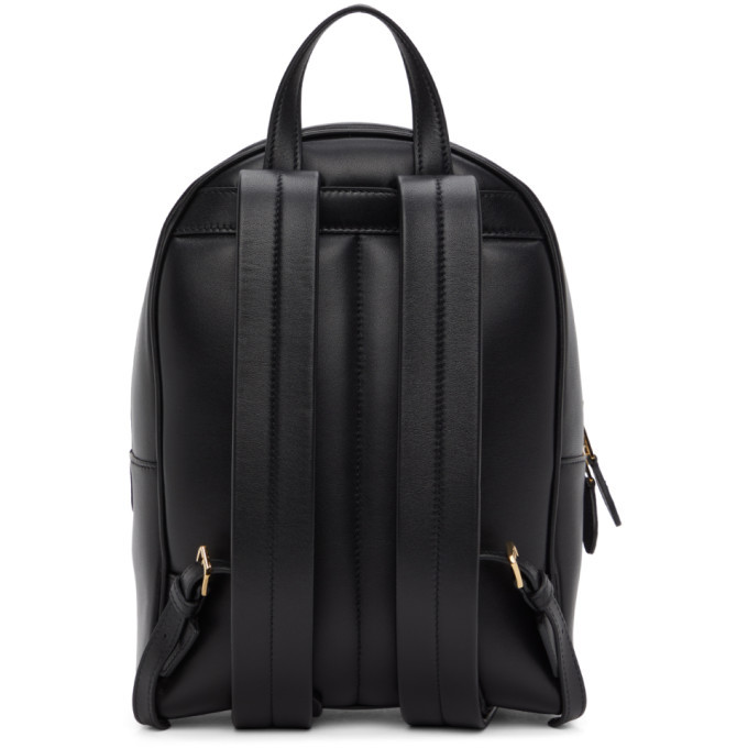 Burberry Black Leather Quilted TB Monogram Backpack Burberry