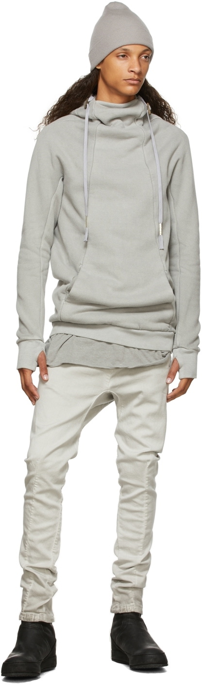 Boris Bidjan Saberi Grey Garment-Dyed Hoody2 Hoodie