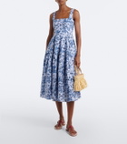 Erdem Striped printed cotton poplin midi dress