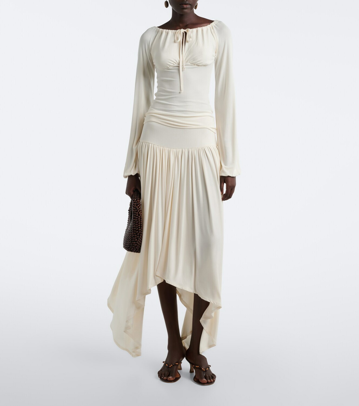 Aya Muse Elya asymmetric pleated midi skirt