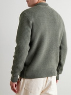 Sunspel - Waffle-Knit Merino Wool Mock-Neck Sweater - Green