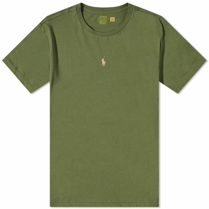 Photo: Polo Ralph Lauren Men's Centre Pony T-Shirt in Army Olive