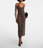 Saint Laurent Leopard-print tulle slip dress