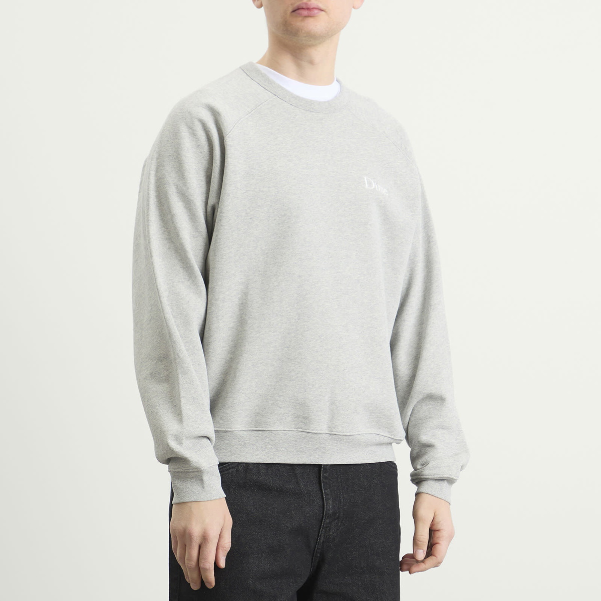 Dime Men's Classic Small Logo Crewneck in Heather Gray