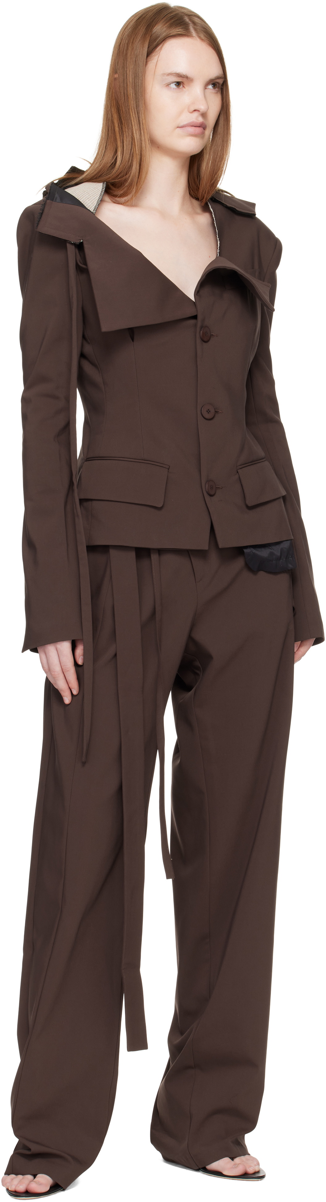 Ottolinger Brown Off-Shoulder Blazer