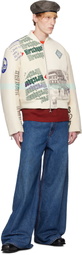 Marine Serre Beige Regenerated Tote Bags Bomber Jacket