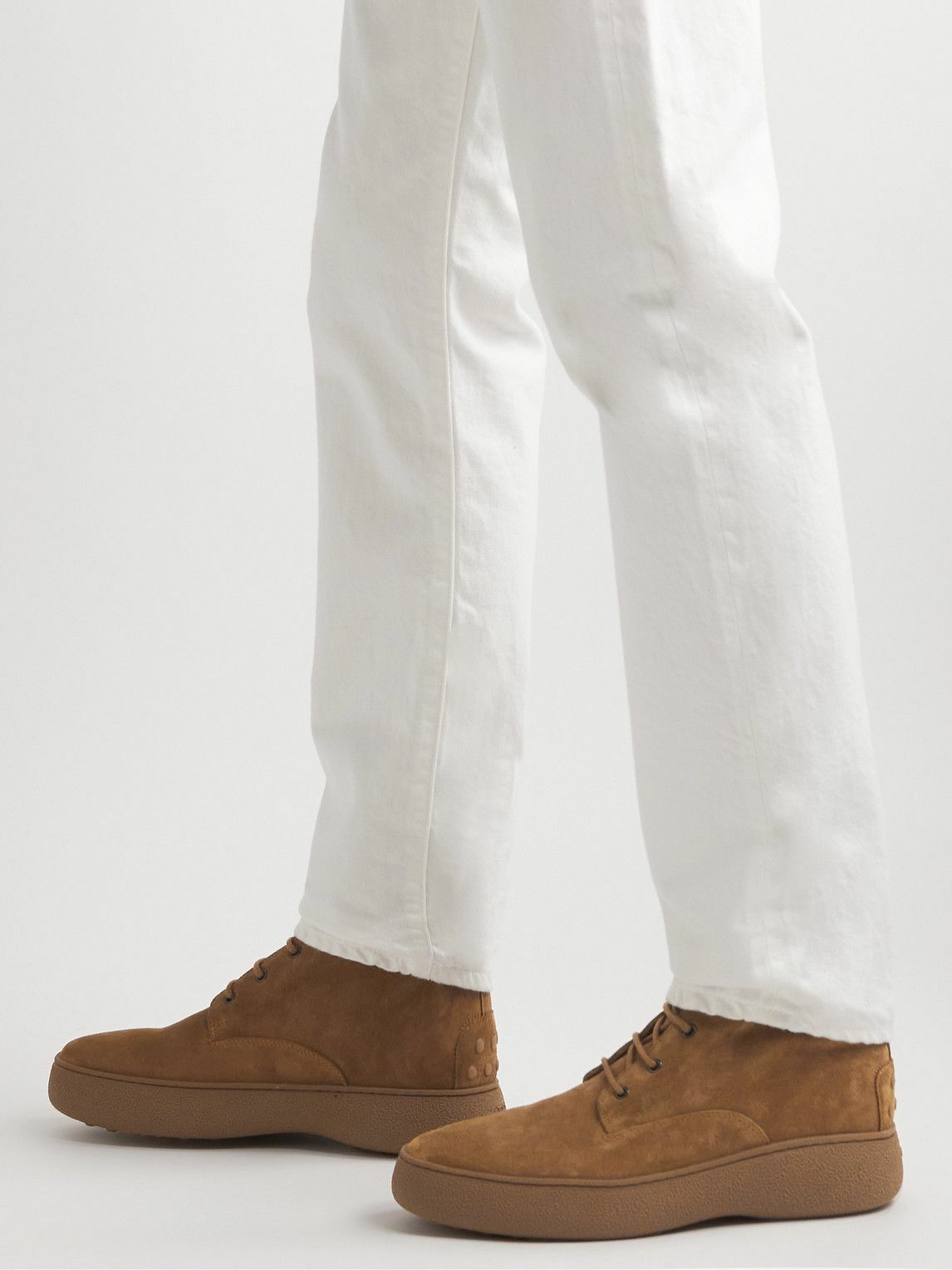 Tod's - Suede Lace-Up Boots - Brown
