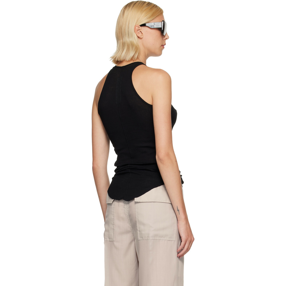 Rick Owens Black Tower Basic Rib Tank Top