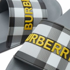 Burberry Men's Furley Logo Check Slide in Storm Grey Check