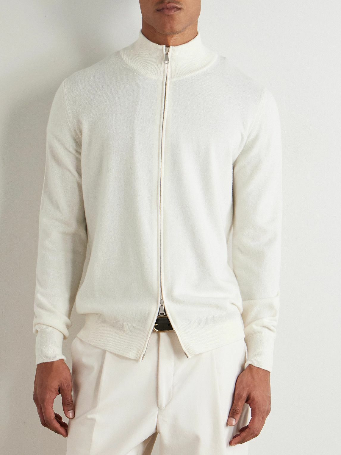 Ghiaia Cashmere - Cashmere Zip-Up Sweater - Neutrals