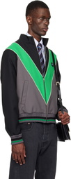 Valentino Black & Green Inlaid V Track Jacket