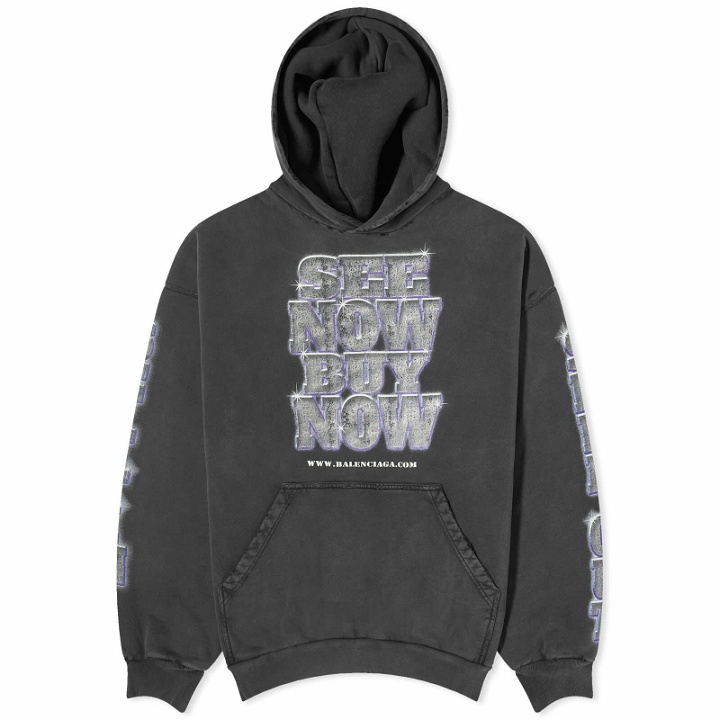 Photo: Balenciaga Men's See Now Buy Now Popover Hoody in Faded Black