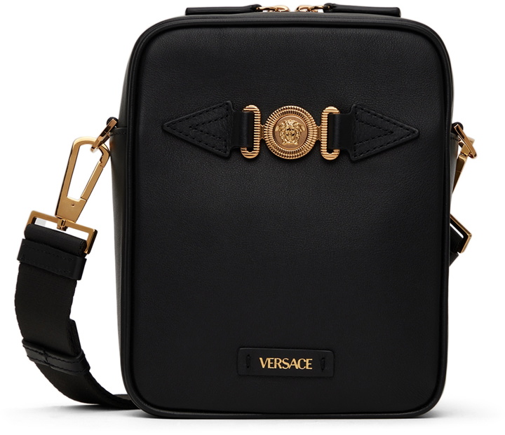 Photo: Versace Black 'La Medusa' Biggie Messenger Bag