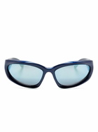 Balenciaga Eyewear Blue Swift Oval-Frame Sunglasses