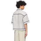 Eckhaus Latta Off-White and Navy Framed Short Sleeve Shirt