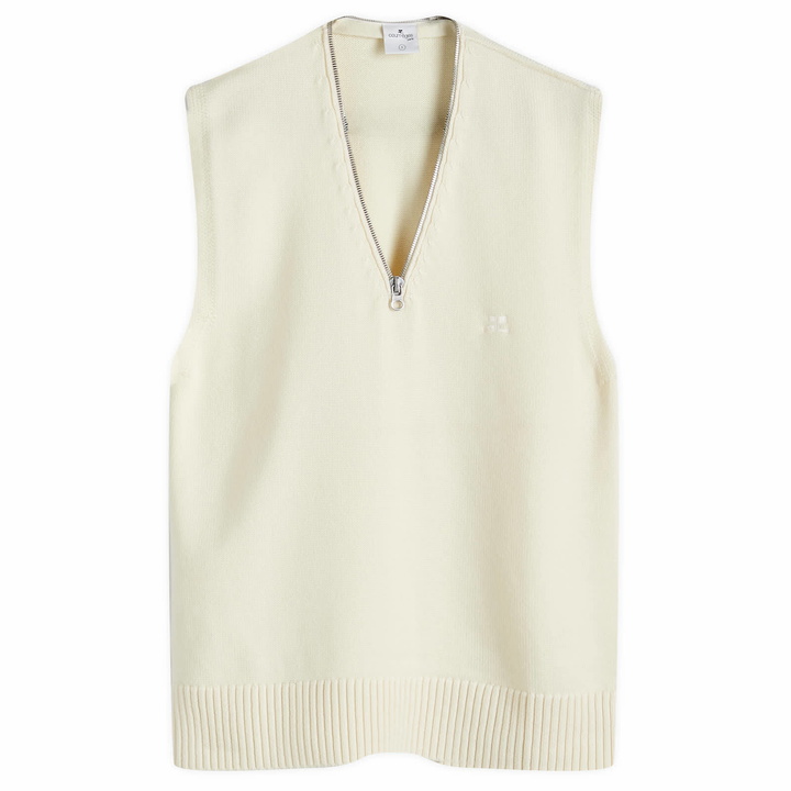 Photo: Courrèges Women's Zipped Wool Vest in Natural