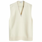 Courrèges Women's Zipped Wool Vest in Natural