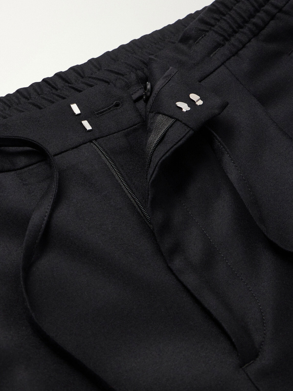 Lardini - Straight-Leg Wool and Cashmere-Blend Flannel Trousers - Black