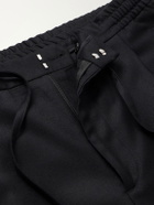Lardini - Straight-Leg Wool and Cashmere-Blend Flannel Trousers - Black