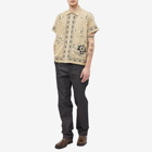 Bode Men's Embroidered Dandelion Short Sleeve Shirt in Sand