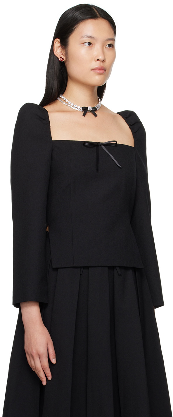 Shushu/Tong Black Square Neck Blouse Shushu/Tong