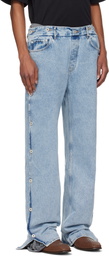 Y/Project Blue & Gray Collapsed Waist Jeans