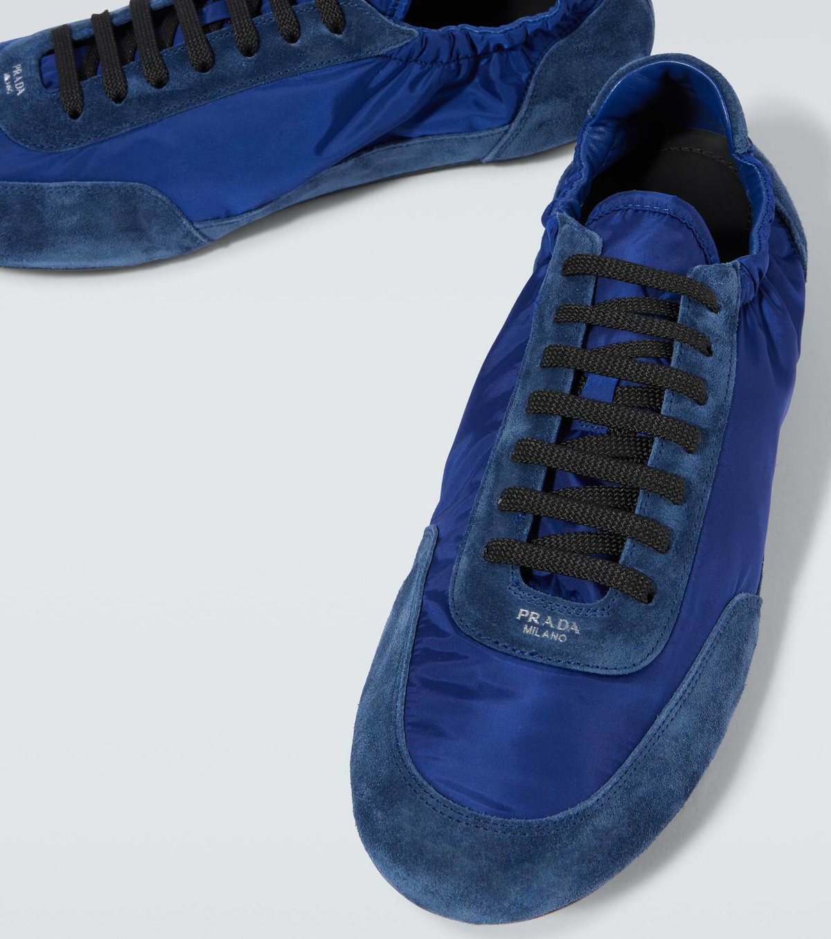 スニーカー PRADA NAVY BLUE RE-NYLON AND SUEDE COLLAPSE SNEAKERS Prada Collapse Re-Nylon Suede Sneakers | Blue | FARFETCH