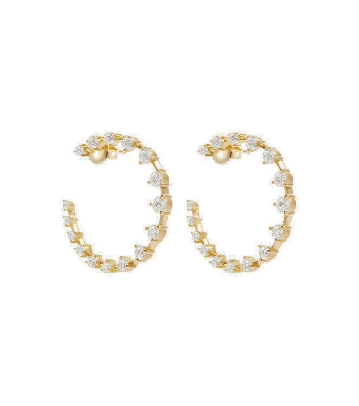 Photo: Jade Trau Crescent 18kt gold hoop earrings with diamonds
