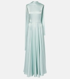Solace London Emelia scarf-detail satin gown