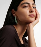 Ananya Scatter 18kt white gold earrings with diamonds and emeralds