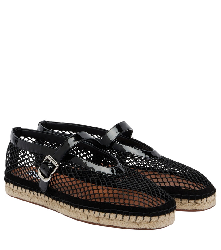 Photo: Alaïa Fishnet leather-trimmed espadrilles