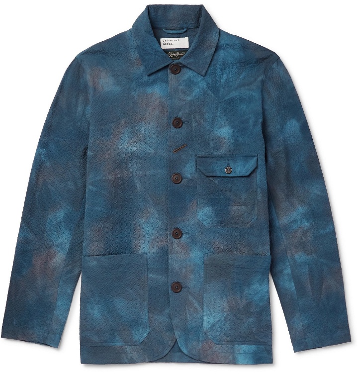 Photo: Universal Works - Norfolk Space-Dyed Cotton-Blend Seersucker Jacket - Blue